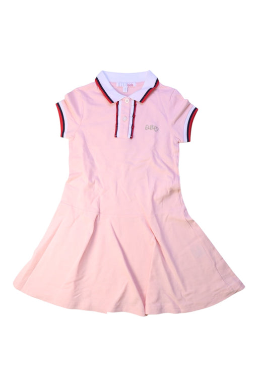 A Pink Short Sleeve Dresses from ELLE in size 5T for girl. (Front View)