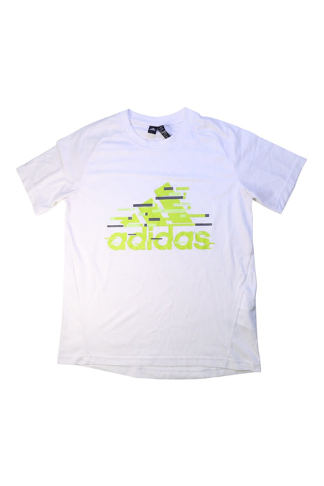 A White Short Sleeve T Shirts from Adidas in size 14Y for boy. (Front View)