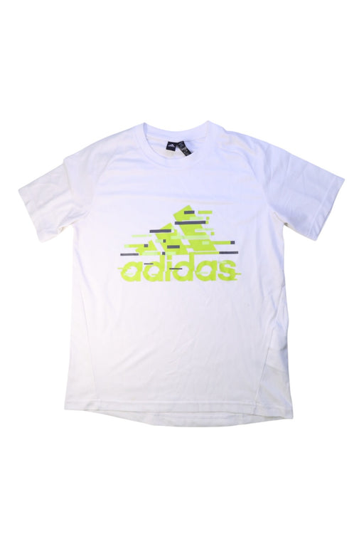 A White Short Sleeve T Shirts from Adidas in size 14Y for boy. (Front View)