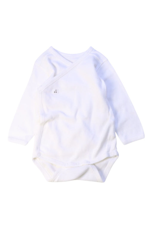 A White Long Sleeve Bodysuits from Bonpoint in size 6-12M for neutral. (Front View)