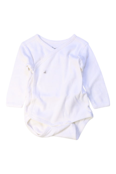 A White Long Sleeve Bodysuits from Bonpoint in size 6-12M for neutral. (Front View)