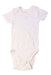 A White Short Sleeve Bodysuits from Gray Label in size 0-3M for neutral. (Front View)