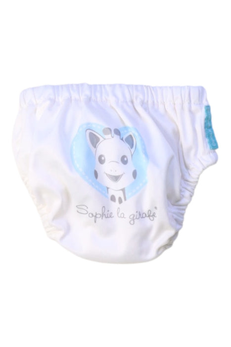 A White Swim Diapers from Charlie Banana in size 3-6M for neutral. (Back View)