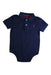 A Navy Short Sleeve Bodysuits from Ralph Lauren in size 12-18M for boy. (Front View)