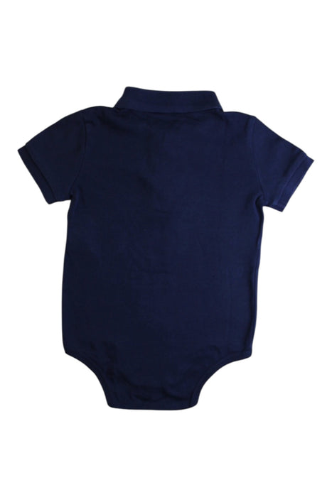 A Navy Short Sleeve Bodysuits from Ralph Lauren in size 12-18M for boy. (Back View)