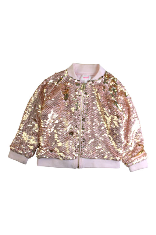 A Gold Lightweight Jackets from Seed in size 3T for girl. (Front View)
