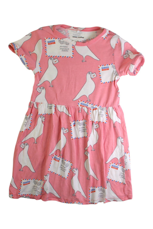 A Pink Short Sleeve Dresses from Mini Rodini in size 3T for girl. (Front View)