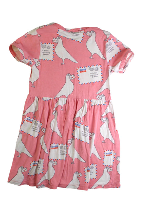 A Pink Short Sleeve Dresses from Mini Rodini in size 3T for girl. (Back View)