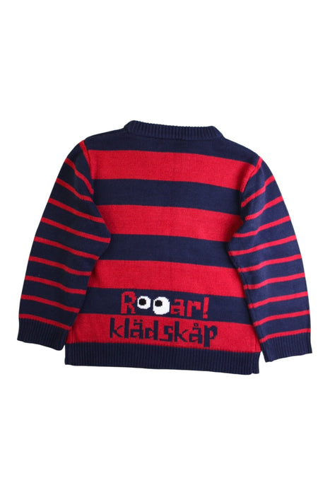 A Red Knit Sweaters from Kladskap in size 4T for boy. (Back View)