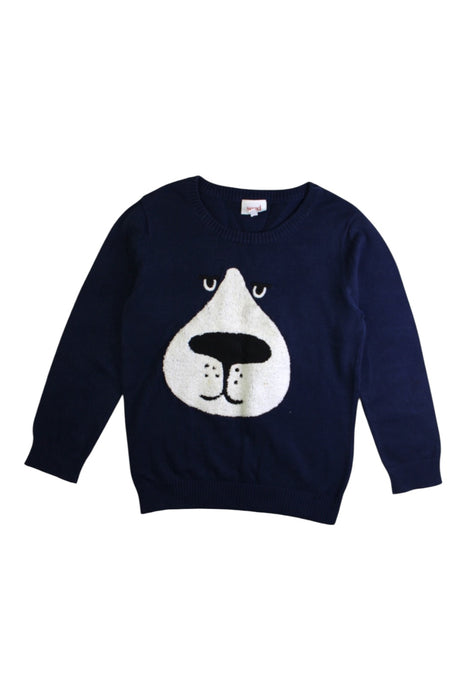 A Navy Knit Sweaters from Seed in size 6T for boy. (Front View)