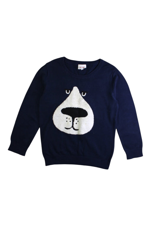 A Navy Knit Sweaters from Seed in size 6T for boy. (Front View)