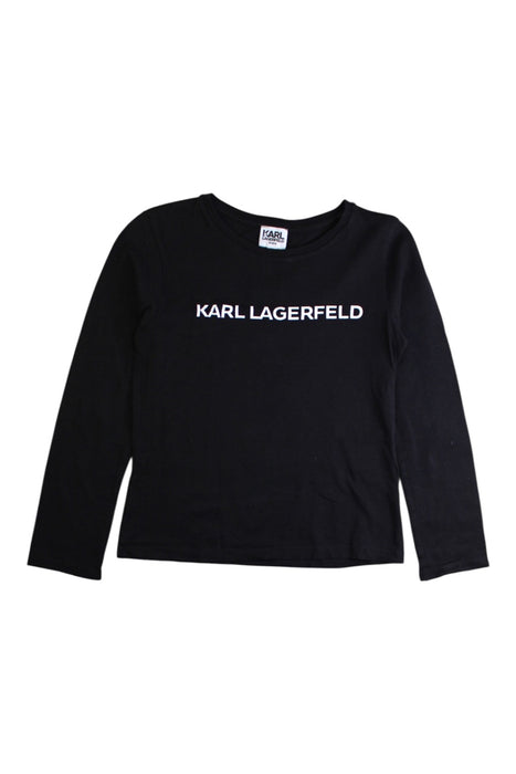 A Black Long Sleeve T Shirts from Karl Lagerfeld in size 8Y for girl. (Front View)