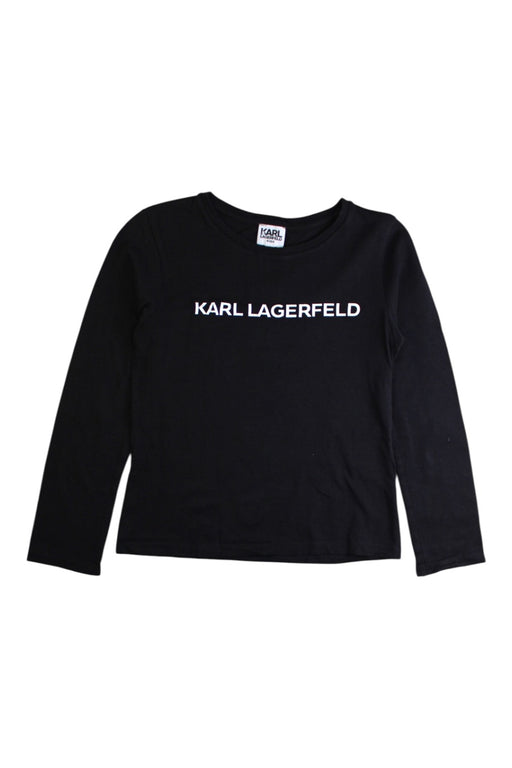 A Black Long Sleeve T Shirts from Karl Lagerfeld in size 8Y for girl. (Front View)