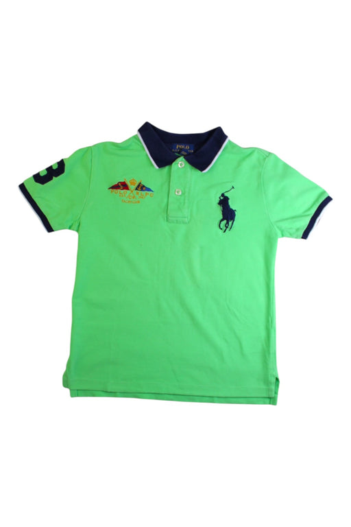 A Green Short Sleeve Polos from Polo Ralph Lauren in size 6T for boy. (Front View)