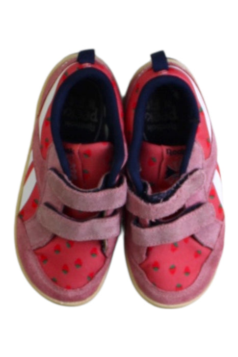 A Pink Sneakers from Reebok in size 3T for girl. (Back View)