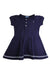 A Navy Short Sleeve Dresses from Jacadi in size 4T for girl. (Front View)