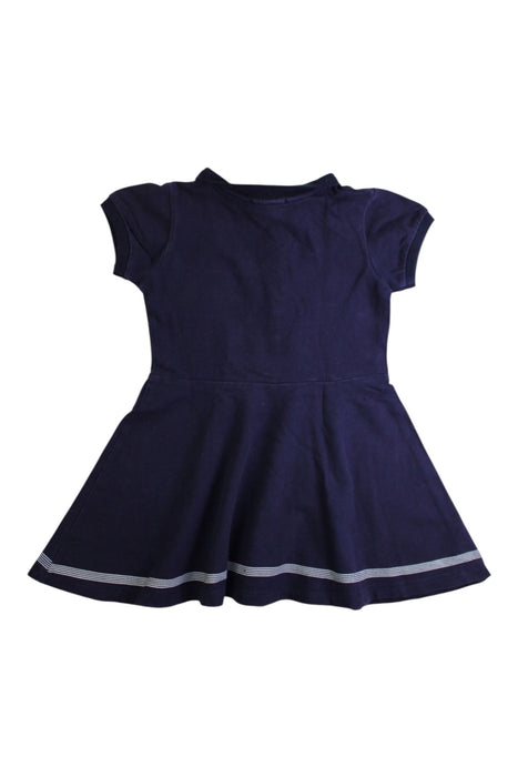 A Navy Short Sleeve Dresses from Jacadi in size 4T for girl. (Back View)