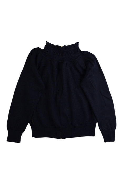 A Navy Zippered Sweatshirts from Armani in size 4T for girl. (Back View)