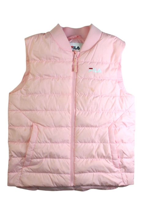 A Pink Puffer/Quilted Jackets from Fila in size 7Y for girl. (Front View)
