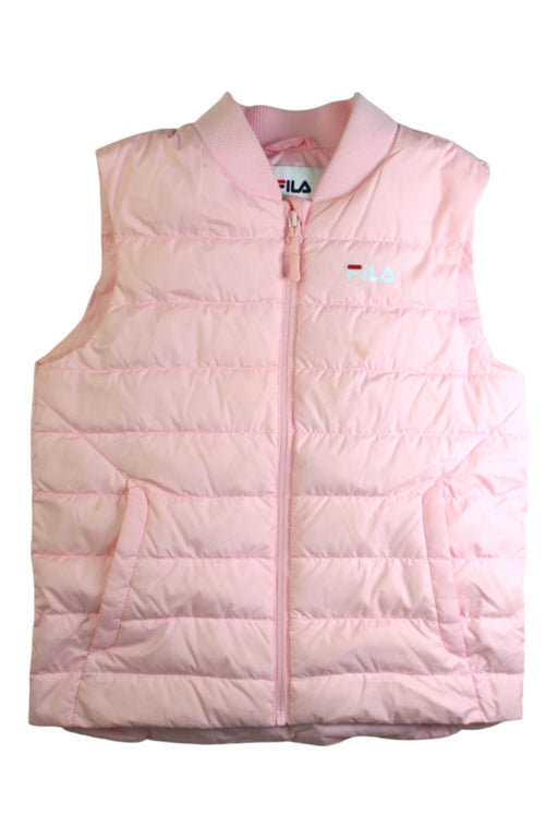 A Pink Puffer/Quilted Jackets from Fila in size 7Y for girl. (Front View)