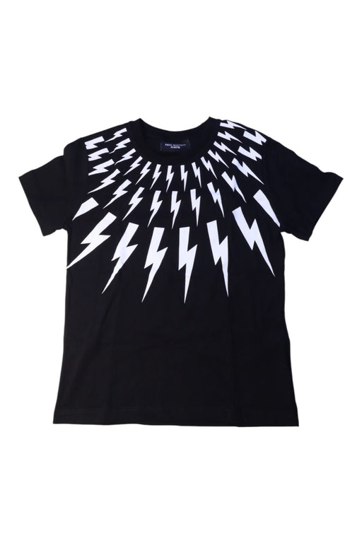 A Black Short Sleeve T Shirts from Neil Barrett Kids in size 8Y for boy. (Front View)