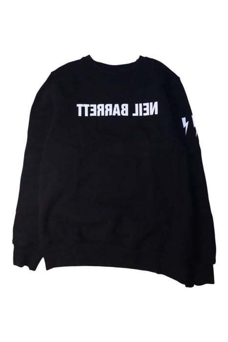 A Black Crewneck Sweatshirts from Neil Barrett Kids in size 12Y for boy. (Front View)