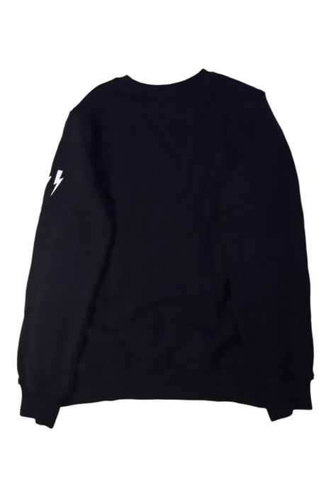 A Black Crewneck Sweatshirts from Neil Barrett Kids in size 12Y for boy. (Back View)