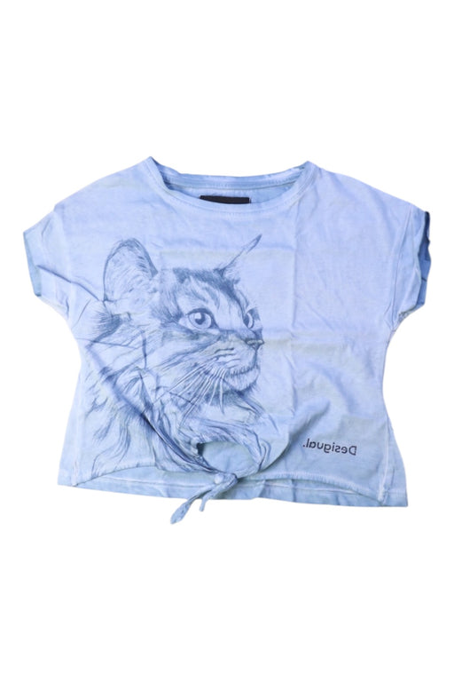 A Blue Short Sleeve Tops from Desigual in size 5T for girl. (Front View)