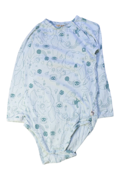 A Blue Long Sleeve Bodysuits from Soft Gallery in size 2T for boy. (Front View)