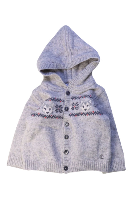 A Grey Cardigans from Petit Bateau in size 12-18M for boy. (Front View)