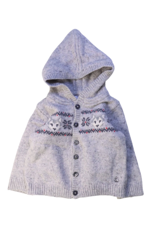 A Grey Cardigans from Petit Bateau in size 12-18M for boy. (Front View)
