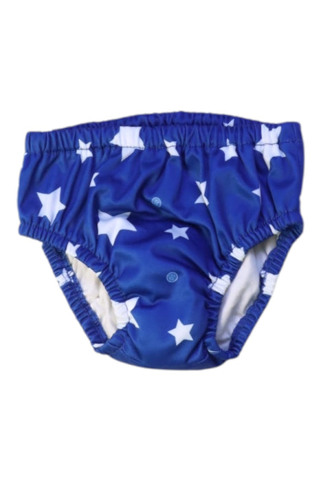 A Blue Swim Diapers from Charlie Banana in size 6-12M for boy. (Front View)