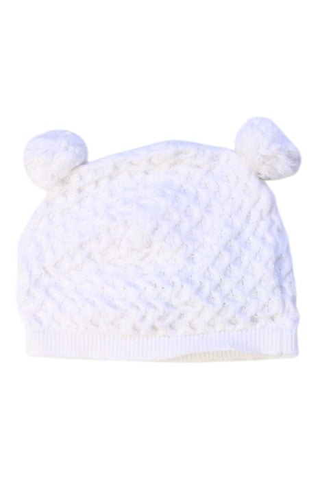 A White Winter Hats from Shanghai Tang in size 12-18M for girl. (Front View)
