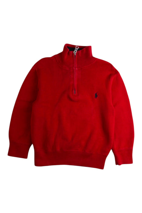 A Red Zippered Sweatshirts from Polo Ralph Lauren in size 3T for boy. (Front View)