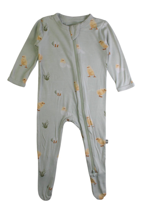 A Green Onesies from Kyte Baby in size 3-6M for neutral. (Front View)