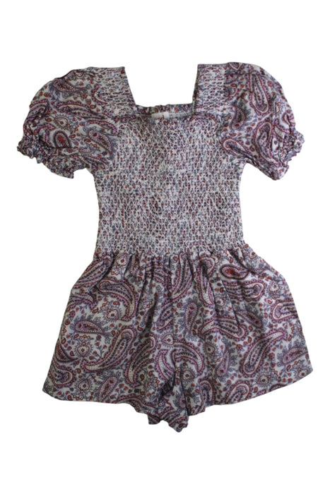 A Purple Short Sleeve Rompers from Seed in size 4T for girl. (Front View)