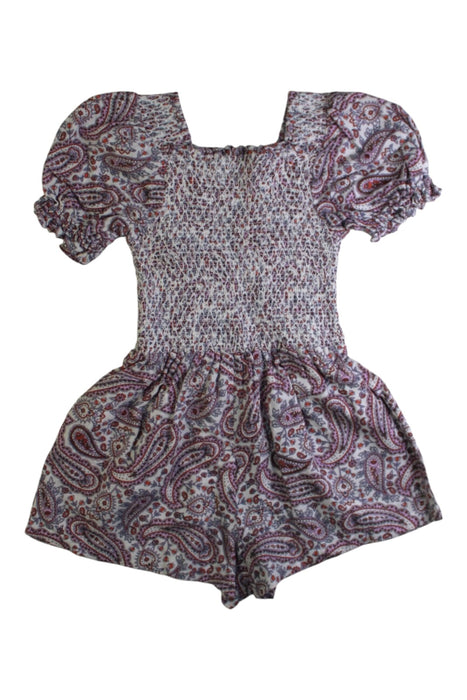 A Purple Short Sleeve Rompers from Seed in size 4T for girl. (Back View)