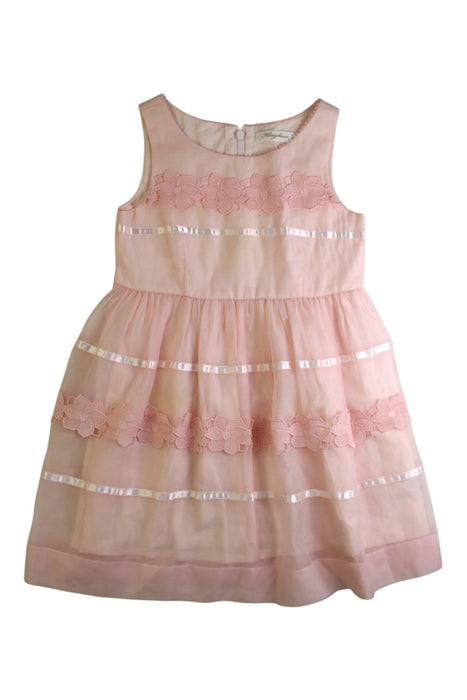 A Pink Sleeveless Dresses from Kingkow in size 6T for girl. (Front View)