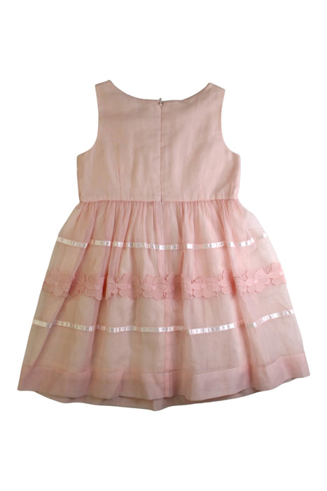 A Pink Sleeveless Dresses from Kingkow in size 6T for girl. (Back View)