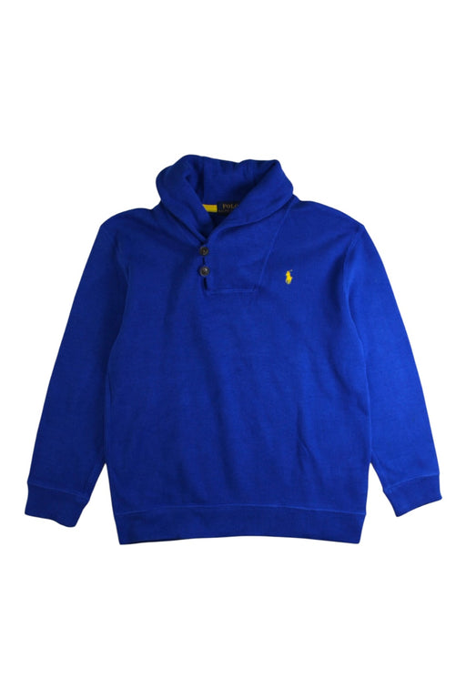 A Blue Buttoned Sweatshirts from Polo Ralph Lauren in size 7Y for boy. (Front View)
