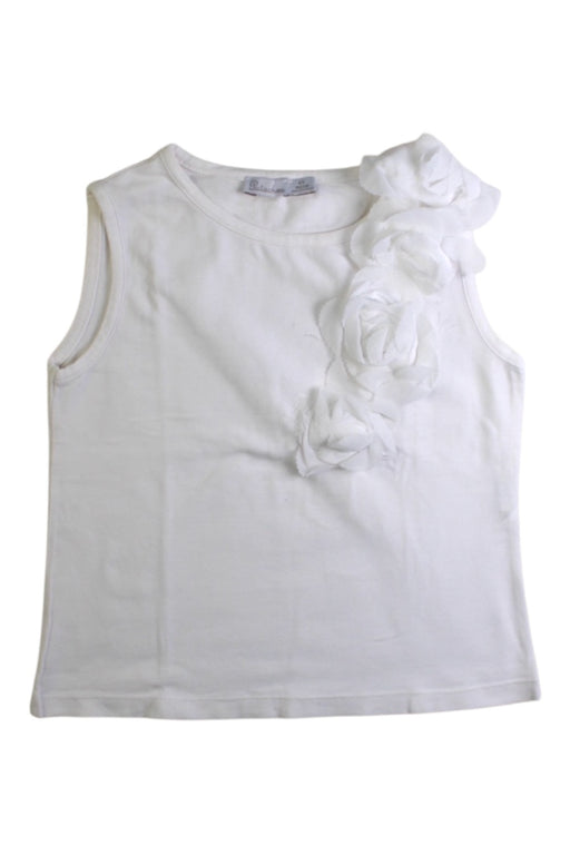 A White Sleeveless Tops from Patachou in size 4T for girl. (Front View)