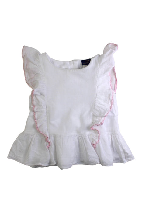 A White Sleeveless Tops from Polo Ralph Lauren in size 4T for girl. (Front View)