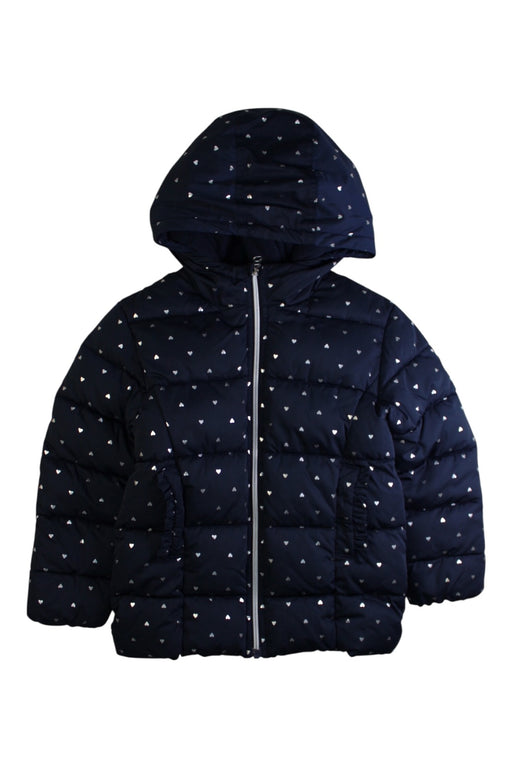 A Navy Puffer/Quilted Coats & Outerwear from Petit Bateau in size 6T for girl. (Front View)