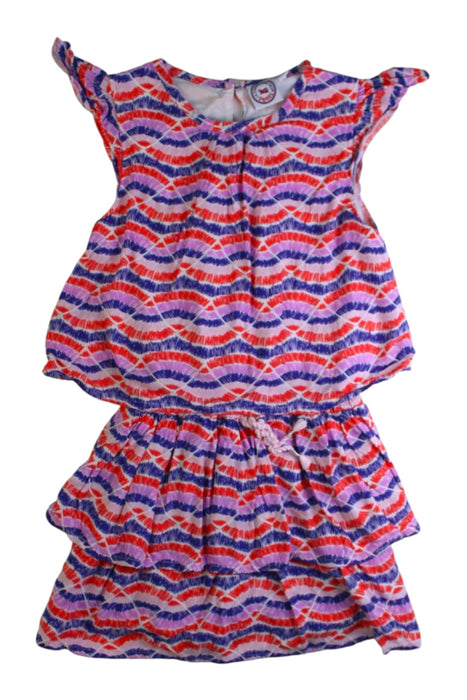 A Multicolour Sleeveless Dresses from La Compagnie des Petits in size 5T for girl. (Front View)