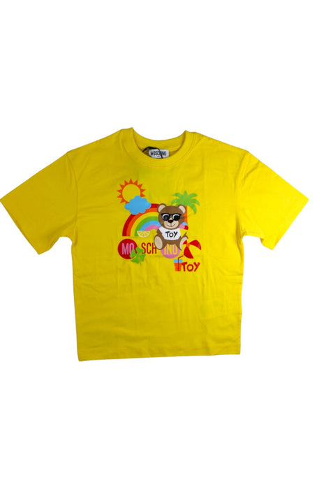A Yellow Short Sleeve T Shirts from Moschino in size 6T for boy. (Front View)