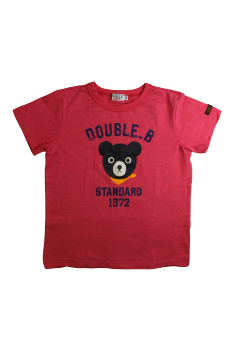 A Pink Short Sleeve T Shirts from Double B Mikihouse in size 5T for boy. (Front View)