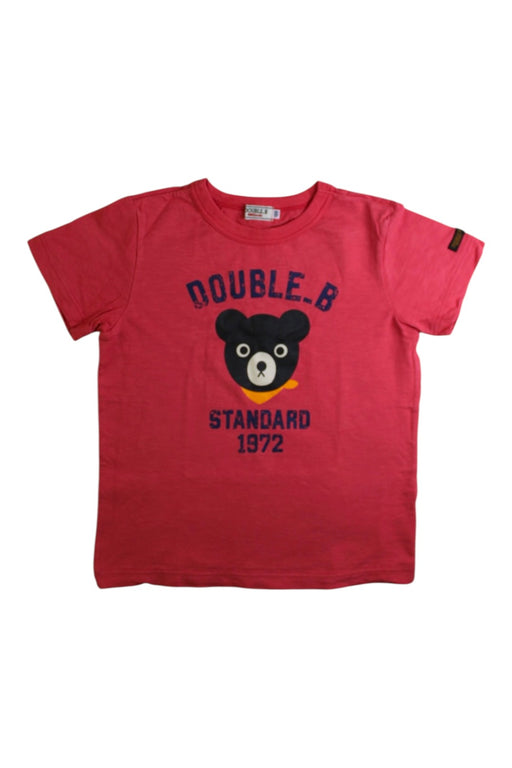 A Pink Short Sleeve T Shirts from Double B Mikihouse in size 5T for boy. (Front View)