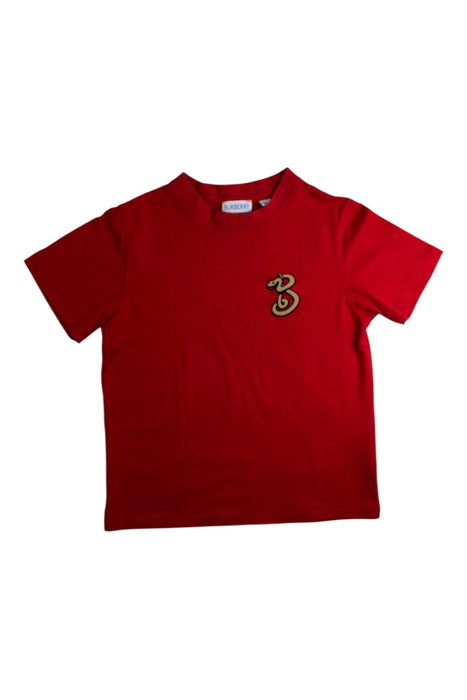 A Red Short Sleeve T Shirts from Burberry in size 6T for boy. (Front View)