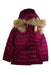 A Burgundy Puffer/Quilted Coats & Outerwear from Burberry in size 6T for girl. (Front View)