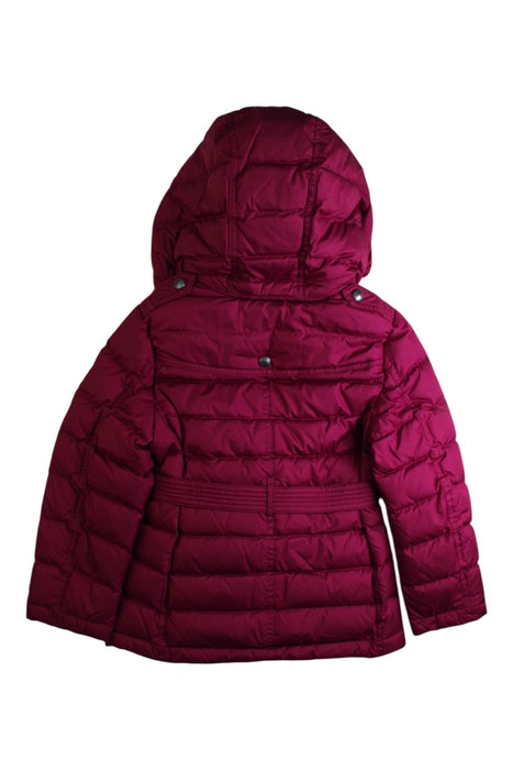 A Burgundy Puffer/Quilted Coats & Outerwear from Burberry in size 6T for girl. (Back View)